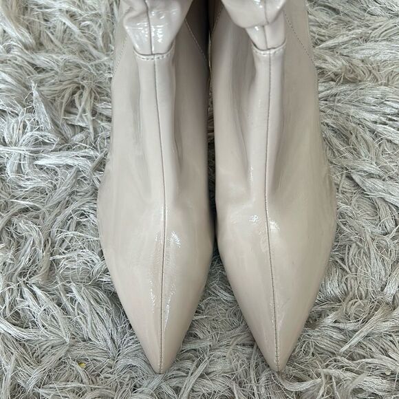 NWOB Jeffrey Campbell Guillo Pointed Toe Slouchy Boots in Ivory Patent size 8.5 - Picture 9 of 14